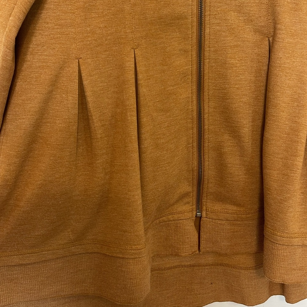 Logo Lounge Mustard Pleated Hooded Zip-Up Jacket - Picture 3 of 5